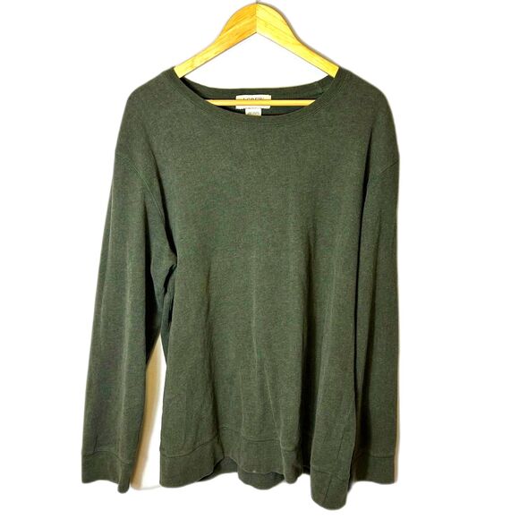 J. Crew Olive Green Cotton Crewneck Long Sleeve Sweater-Tee Size L - Picture 3 of 9